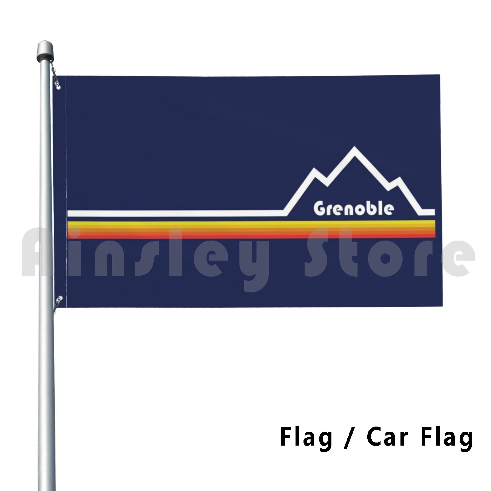 Mountain Biking France - Grenoble, Frankreich-Flagge, Autoflagge, lustig, La Bastille