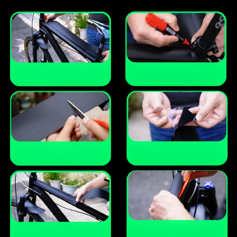 Mountain Biking Protective Gear - Für Chooee Road Mountainbike-Rahmen-Schutzaufkleber, Carbon-Textur, PVC-Folie,